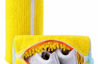 Shoe Washing Machine Bag for Washer & Dryer – Reusable Microfiber Chenille Laundry Shoe Bag with Zipper Closure, 360° Deep Cleaning Sneaker Protector Organizer for Sports Shoes & Delicates