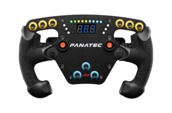 FANATEC Sim Racing ClubSport Steering Wheel F1 Esports V2 – Officially Licensed Formula 1 Product, Alcantara Grips, LED Display, Magnetic Paddles, Integrated Vibration Motors – PC