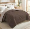 VAS COLLECTIONS Double Size Cotton Reversible Comforter (228×254 cm) | 220 GSM Soft & Breathable AC Quilt | Lightweight All Season Bedding for Double Bed (Espresso Brown)