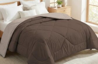 VAS COLLECTIONS Double Size Cotton Reversible Comforter (228×254 cm) | 220 GSM Soft & Breathable AC Quilt | Lightweight All Season Bedding for Double Bed (Espresso Brown)