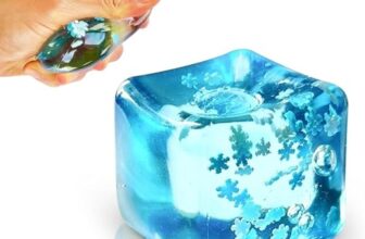 Ice Cube Squishy Toy, Transparent Blue Silicone Hand Squeeze Fidget Toy with Snowflake Design, Soft Sensory Stress Ball for Kids and Adults, Desk, Travel and Gifting, Pack of 1