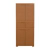 Cello Novelty Triplex Plastic Cabinet with Dustproof Doors| 3 Year Warranty | Almirah, Cupboard, Wardrobe for Home, Living Room, Bedroom, Kitchen, Office, Outdoor| Sandalwood Brown Colour