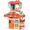 MiniExplorer Kitchen Set for Kids, Big Kitchen Playset with Sound & Light and Cooking Stove,44 Pcs Toy Kitchen Accessories with Running Water, Pretend Play Cooking Set for Girls Boys Ages 3+