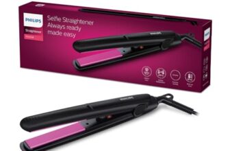 Philips India’s No.1 Hair Styling Brand Selfie Hair Straightener, Minimized Heat Damage,SilkPro Care, Ceramic Plates,Smooth Shiny Straight Hair, 210°C Temp, Salon like Result | For Indian Hair, HP8302