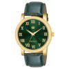 CRESTELLO Green Faux Leather Strap Analog Wrist Watch for Men (Green Dial) | 1 Year Warranty* | CR-GLD252-GRN