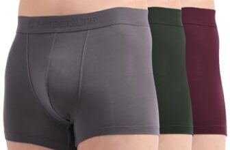 Freecultr Men’s Underwear Anti Bacterial Micromodal Airsoft Trunk – Non Itch No Chaffing Sweat Proof – Size L Pack of 3-Mist Grey,Port Wine,Avocado Green