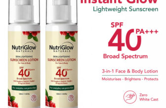 NutriGlow Sunscreen – SPF 40 PA+++ Sunscreen Fairness Lotion SPF 40 PA+++, Tan Free Skin,120ml, Pack of 2(240 ml)