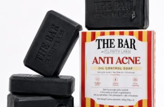 ClarityLabs Oil Control Anti Acne Soap For Face & Body | Pack of 4 | With Salicylic Acid, Zinc PCA, Charcoal, Tea Tree Oil & Vitamin C | Reduces Dark Spots, Acne, Strawberry Skin & Body Acne | Regulates Sebum & Reduces imfllamation | For Women & Men | 4 Soaps Pack