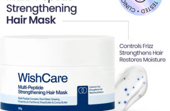 WishCare Multi-Peptide Strengthening Hair Mask | Frizz Control | Rice Water & Rosemary(110 g)