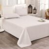Cortina Cloud Cotton King Size Bedsheet with 2 Pillow Covers | Super Soft, Breathable & Skin-Friendly Bedsheet for Double Bed King Size with Solid Design | (270×250 cm) (Cream, King)