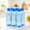 Nayasa Revello 1000 ML Pet Plastic Fridge Water Bottles Set of 6 | BPA Free | Leak Proof | Airtight Lid | Blue