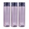 Cello H2O unbreakable Plastic water bottle, 1 litre, set of 3 (grey)