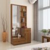 Spacewood Dressing Table | Legend | 3 Year Warranty | 3 Shelves & 2 Drawer, 1 Shutter Storage, Vanity Table for Bedroom, Living Room, and Home| Engineered Wood | Natural Teak