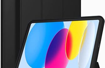 ProElite Smart Case for iPad (A16) 11th/10th Generation (2025/2022) [Auto Sleep/Wake Cover] [Left Side Pencil Holder] [Soft Flexible Case] Recoil Series – Black