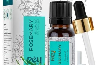 Rey Naturals Rosemary Essential Oil with Dropper Cap – Hair Growth & Dandruff, 15ml