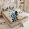 MollisHomes 240 TC Cotton Double Bedsheet for King Bed (225×250 Cm) | 7D Digital Printed Double Bedsheet with 2 Pillow Covers | Soft, Wrinkle Packaging – Peacock