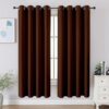 Cortina 80-90% Blackout Solid Window Curtains 5 Feet Set of 2 – Thermal Insulated | Curtain for Living Room | Drapes for Bedroom | (5 Feet, Brown)