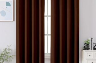 Cortina 80-90% Blackout Solid Window Curtains 5 Feet Set of 2 – Thermal Insulated | Curtain for Living Room | Drapes for Bedroom | (5 Feet, Brown)