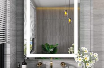 TEX-RO Bathroom Mirror with Led Lights – Wall-Mounted Wash Basin Mirror – Modern Mirror for Bathroom Wall (24×18 Inch)
