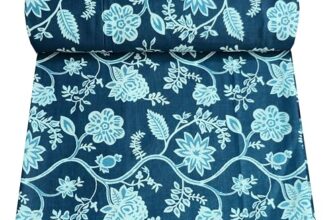 Fashionmart 2 Meter Hand Block Indian Cotton Unstitched Jaipuri Handmade Digital Printed Fabric Material for Women Kurta/Blouse/Palazzos/Piece Material for Women’s (Green Jal)