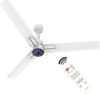 Polycab Wizzy Neo LED 2.0100% CopperHigher Air DeliveryLED Indicator with 3 Year Warranty BLDC Motor with Remote 1200 mm Ceiling Fan(5 Star | White Rosegold | Pack of 1)