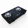 Lifelong 2 Burner Gas Stove Top for Kitchen – Manual Ignition Cooktop Modern Glass Stove for Modular Kitchen, ISI Certified & Compatible with LPG – 1 Year Manufacturer’s (Black, LLGS10)