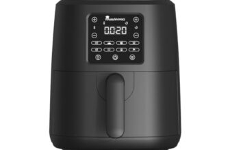 Bergner Masterpro Air Fryer with 1500 Watts, 4 Ltr Capacity, Air Fryer for Home to Bake/Grill/Roast/Heating/Defrost, 360 Degree Airflow Technology, 8 Preset Cooking Menu, Basket With Nonstick Coating