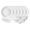 Larah by Borosil Silk Series Opalware Dinner Set | for Family of 6 | Microwave & Dishwasher Safe | Bone-Ash Free | Crockery Set for Dining & Gifting | Plates & Bowls | White (19 PCS)