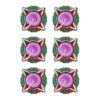 Home Genie Decorative Star-Shaped Diya Candles – Festive Wax Candles with Vibrant Red, Green & Purple Design for Diwali, Weddings, and Home Decoration Pack of 6