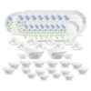 La Opala Classique Opalware Dinner Set, 53 Pcs for Family of 8, Blue Daisy