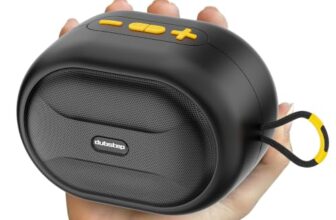 Dubstep Pop 1210 Portable Bluetooth Speaker | 12W Loud Sound, Deep Bass with XBASS, 16 Hrs Playtime, TWS Stereo Pairing, 52mm Driver, Splash-Resistant, Carry Strap (Black)