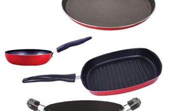 Nirlon Non Stick Coated Heat Resistance Pfoa Free Aluminium Kitchenware Gift Set of 4 Pieces (FT13_CVG_GP24.5_CS24)