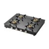 KAFF CTC 63 4B Gas Stove/Cooktop 4 Burners with Manual Ignition 63 CM, High Efficiency Brass Burners, Black Tempered Glass, Enamelled Pan Support (Black)