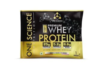 One Science Nutrition (OSN) Premium Whey Protein [Grass Fed Whey] – 25g Protein, 6.6g BCAA & 5.2 gms L-Glutamine | Refuels & Repairs Muscles (30gm Neapolitan Ice Cream)