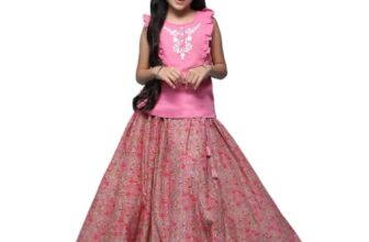 Biba Girls Printed Straight Cotton Kid (Kw2674_Pink_11, Salwar Suit Set)