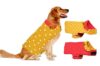 Sage Square 2 in 1 Premium Reversible Double Side Dog Coat, Ultra Warm Windproof Winter, Thicker Fleece Jacket for Cold Weather (Yellow and Red) (Small-Medium) (14 Inches)