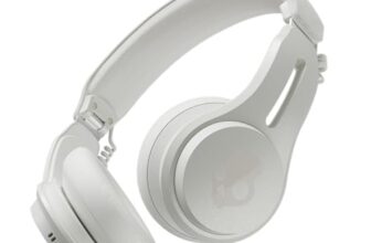 Skullcandy Icon ANC On-Ear Wireless Bluetooth Headphones – Active Noise Cancelling, 97.5dB 60Hr Battery + Rapid Charge, Mic, Stay-Aware Mode, iOS & Android – Bone