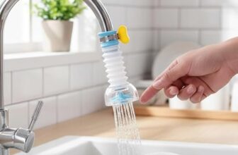 REWOF Adjustable Kitchen/Bathroom Faucet Sprayer Head – Water Saving Plastic Tap Aerator, Shower Regulator, & Sprinkle Nozzle – Standard Polished