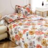 MollisHomes Dew Bedsheet for Double Bed | 160 TC Soft Bed Sheet with 2 Pillow Covers | King Size Bedsheet 250 x 225 cm | Lightweight, Wrinkle Resistant & Easy Care Bedding | White & Grey