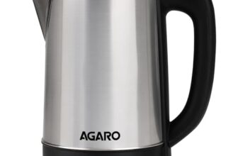 AGARO Sonnet Electric Kettle, 1.5L, 1500W, Stainless Steel Body, Quick Boil, Water Boiler, Hot Water Kettle, For Making Black Tea & Black Coffee,Auto Shut Off, Cool Touch Handle