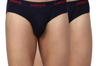 Levi’s Men’s Regular Fit Solid Cotton Brief (#002-BRIEF-NAVY/NAVY-P2, Navy_M)