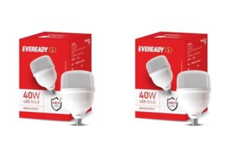 Eveready 40W LED Hammer Bulb | High CRI & High Efficiency | Energy Efficient | Mercury-Free | 4KV Surge Protection | 100 Lumens Per Watt | Cool Day Light (6500K) (Pack of 2)