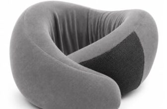 Fybu osteo 360° Memory Foam Travel Neck Pillow, Adjustable Velcro