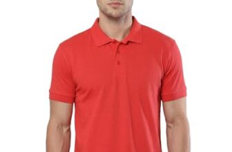 Scott International Men’s Cotton Polo T-Shirt | Regular Fit | Breathable & Soft Fabric | Classic Collar with Button Placket | Casual & Office Wear | Summer Essential Polo Tee for Men Red