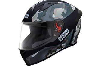 Studds Full Face Helmet Thunder D5 with Clear Visor (Matt Black N4, XL)