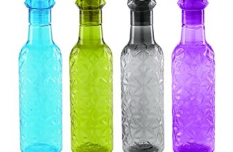 Attro Iceberg Unbreakable PET Fridge Water Bottle,Set of 4,1000 ml,Multicolor