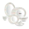 Treo by Milton Opalware Aurelia Meena Dinner Set of 21 | Serving for 6 | Microwave & Dishwasher Safe | Bone-Ash Free | Tempered Toughness | Plates & Bowls | Crockery Set for Dining & Gifting