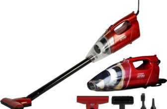 EUREKA FORBES Atom Hand-held Vacuum Cleaner 12,000 Pa Powerful Suction Power, 2-In-1, Handheld & Stick Functions, Blower Function, Can be used as Inflator for toys, For Home Use, with Washable Filter with Reusable Dust Bag(Red)