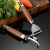 2 Pcs Vegetable Peeler Set with Sharp Stainless Steel Blades and Wooden Handles, Multi Function Fruit and Kitchen Peeler for Potatoes, Carrots, Cucumbers, Pumpkins and Everyday Food Preparation