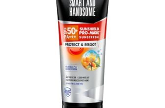 Smart And Handsome Sunshield Promaxx Sunscreen, Spf 50+ Pa+++, Protect & Reboot, 50g, Sea Buckthorn Extract + Helioedge5™ Technology, Zero White Cast, Dermatologically Tested, Suitable For All Skin Types
